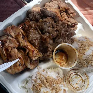 Chicken and beef combo (salad in another container, not pictured)