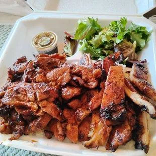 Pork and chicken teriyaki