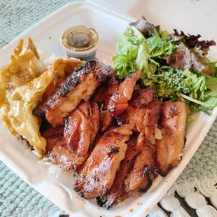Chicken teriyaki with potstickers (lunch special)