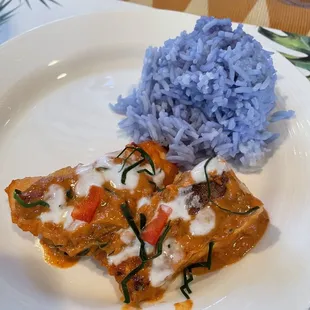 Red Curry Fish with Sticky Rice