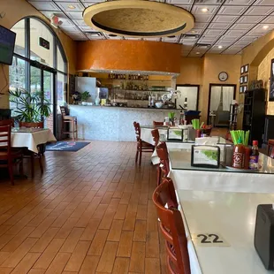 the inside of a restaurant