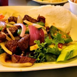 a plate of food on a table