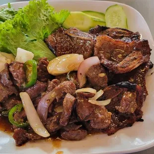 Shaken beef with Korean short ribs