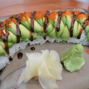 Green Dragon Roll with Tobiko