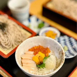 Uni, ikura and hotate don