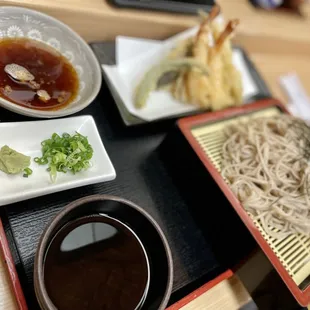 Cold Soba with Tempra. Up grade large Soba.