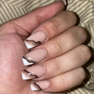 You can see how it looks grown out because of the cuticles and the lines are just wonky.