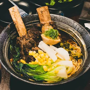a bowl of ramen and noodles