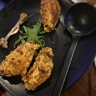 Chicken wings (sauce on side, delicious)