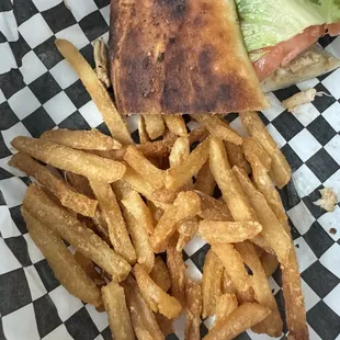 Fries that looked like they were a day old and solid as a rock. SMH.