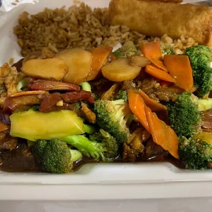 Broccoli stir fried combo &amp; Crispy Spring Roll