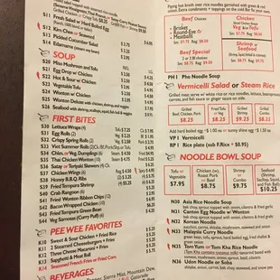 sushi and sashimi, menu