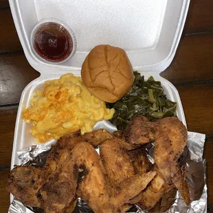 Savory Saturday Special  Durty Fried Whole Wing Combo $15 5 Fried Wings  2 sides of your choice  Dinner Roll