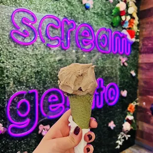 Brownie flavored ice cream