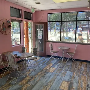 Inside seating at the store