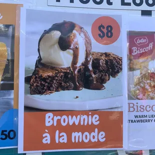 Price of the brownie a la mode