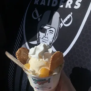 My peach cobbler sundae