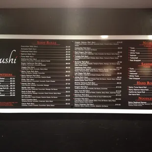 updated menu as of july 2013.