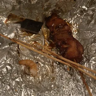 Gross shrimp included with my Chicken Kabob