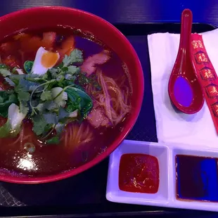 Roast pork noodle soup