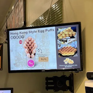 a menu displayed on the wall