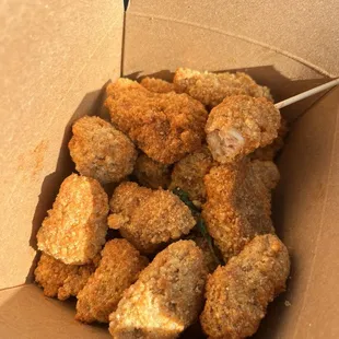 Pop corn chicken is a good size