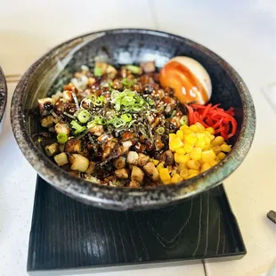 Chashu rice bowl ... the running eggs was good!
