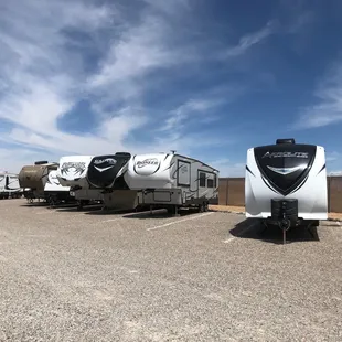 Nice wide aisles with lots of room for connecting and/or backing in your RV.