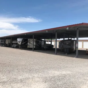 Covered RV parking - some with power and some without.
