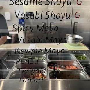 Gluten free items on the menu.