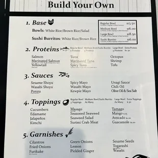 Menu as of 8/26/2022