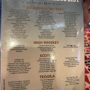 Bar Menu 1