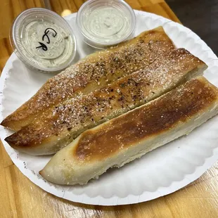 Sticks with ranch and green chili ranch