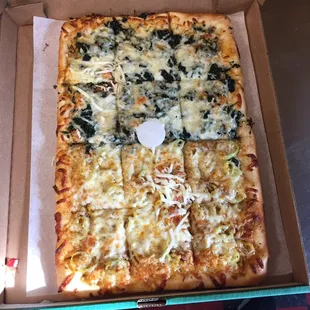 Want two different pizzas?? Just ask to get half and half at no extra charge!!