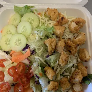 Yum. Our crispy chicken salad.