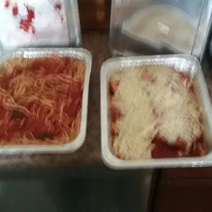 Spaghetti and chicken parm
