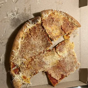a half eaten pizza