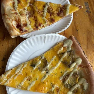 Ranch potato and ranch bbq chicken pizza