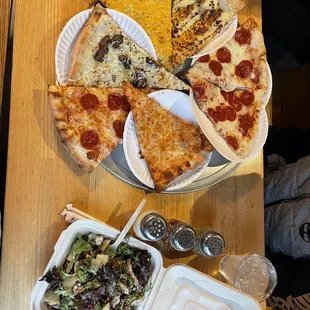 pizza and salad