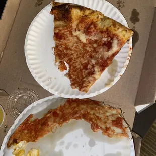 Plates stacked on each other. So cheese was suck.