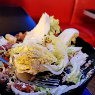 Lighting isn&apos;t great, but the inside of this wedge salad was beyond brown.