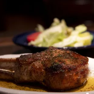 Grilled double pork chop