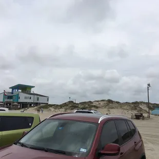 The camp ground in the background