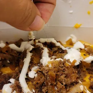 Today I found a hair in my steak fries that isn&apos;t mine. Didn&apos;t find it until I already got back to my work desk and opened it up to eat