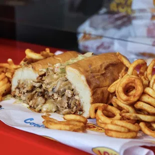 a sandwich and french fries