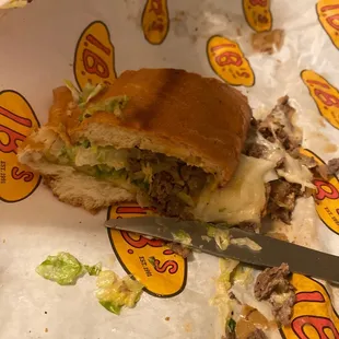 Mushroom Cheesesteak - not a single mushroom to be seen, eaten, or tasted LOL