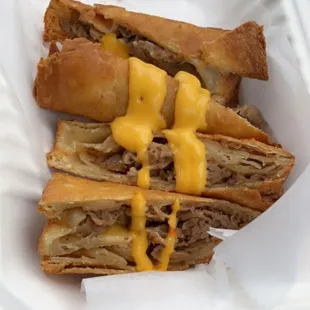 Cheesesteak Eggrolls very good!