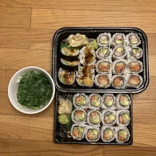 Sushi and Seaweed Salad