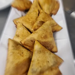 a plate of pita chips