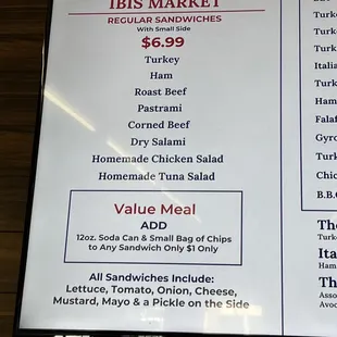 menu